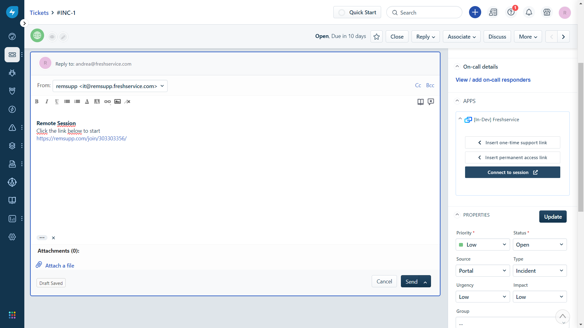 Freshservice integration