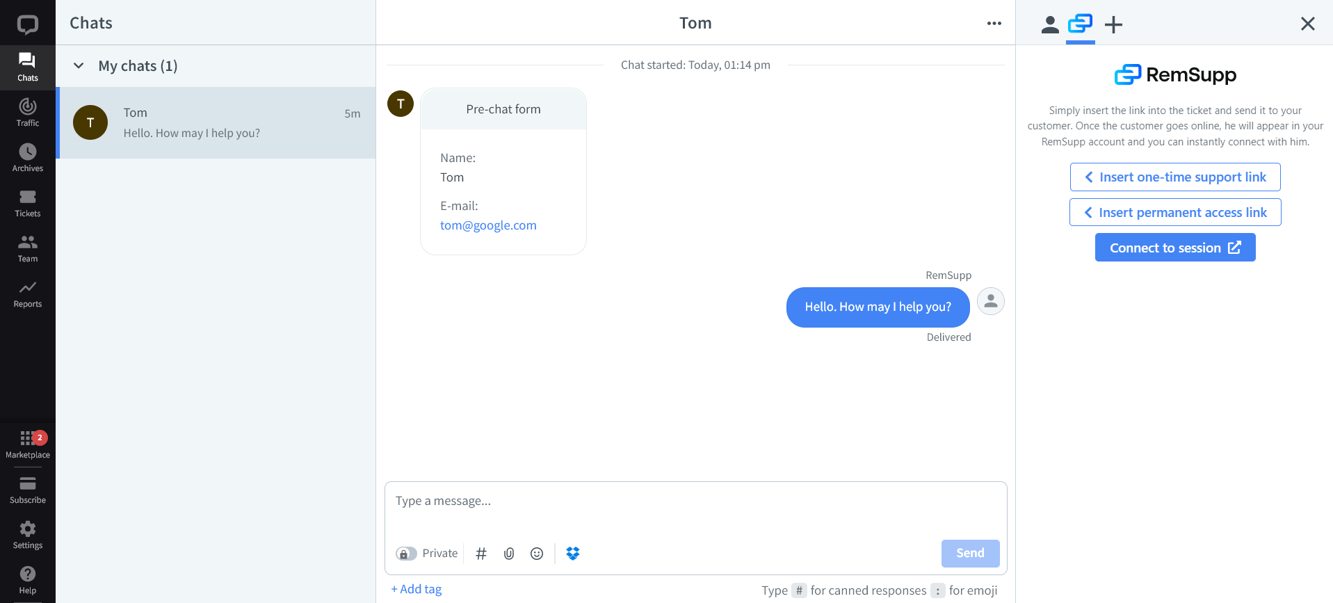 LiveChat integration